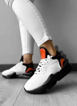 Adidasi dama casual albi cu maro H9 N13-3