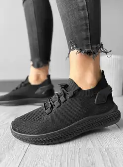 Adidasi dama casual din panza negri 91 T13-1