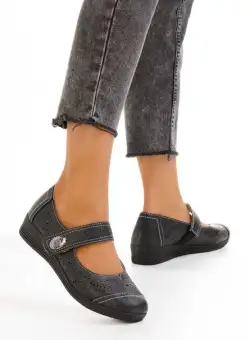 Balerini cu toc Mazzi negri