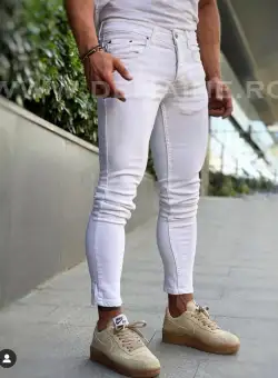 Blugi barbati conici albi B3340 D7*