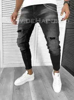 Blugi barbati conici negri B9409 M3-4.1