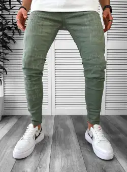 Blugi barbati conici verzi 1259 G6-5