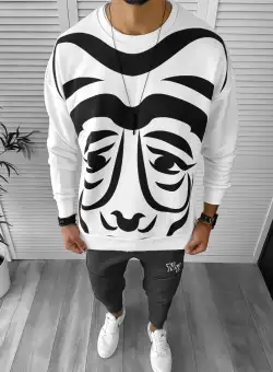 Bluza barbati alba oversize K236 24-2