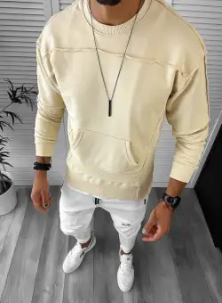 Bluza barbati bej slim fit K151 44-45-4