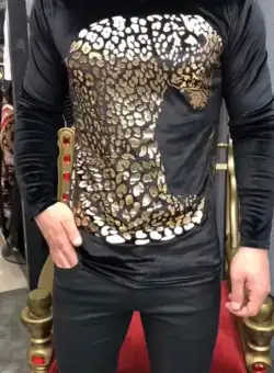 Bluza barbati cu imprimeu neagra B6127 O5-2.2