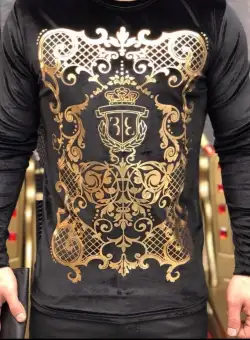 Bluza barbati neagra cu imprimeu B6793 O5-2.1