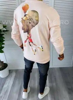 Bluza barbati roz cu imprimeu pe spate K504 i6-4.1