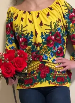 Bluza stilizata cu motive florale Sanziana 15