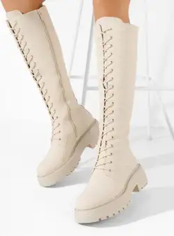 Bocanci inalti de dama Pamira bej