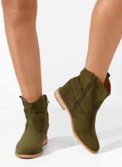 Botine cu platforma Medova verzi