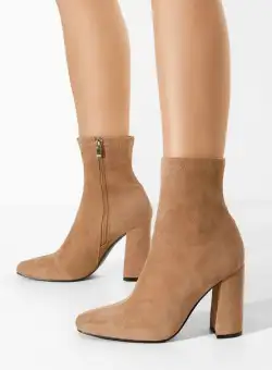 Botine dama cu toc Linea bej