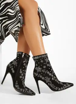 Botine elegante negre Tondelia