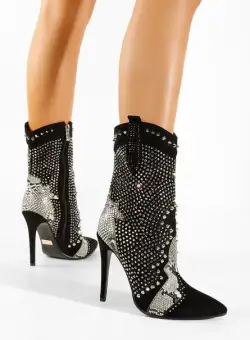 Botine stiletto negre Liberty