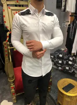 Camasa barbati alba slim fit pentru evenimente B5735 6-5