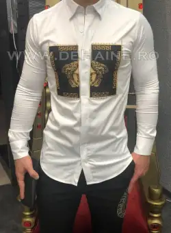 Camasa barbati alba slim fit pentru evenimente B5738 12-3