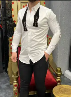 Camasa barbati alba slim fit pentru evenimente B7901 N7-4.3