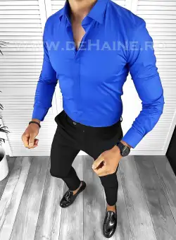 Camasa barbati albastra slim fit B8413