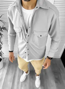 Camasa barbati casual gri 12910 Z2