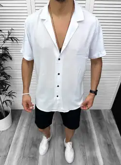 Camasa barbati de vara maneca scurta alba 13098 D5-2.1