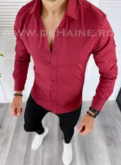 Camasa barbati grena slim fit B5039 W2-1 E 17-4