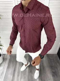 Camasa barbati grena slim fit B6401 O2-4.3