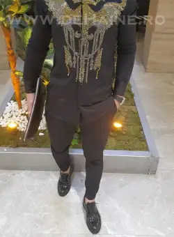 Camasa barbati neagra slim fit B5507 O4-3.3