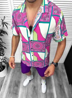 Camasa barbati PREMIUM maneca scurta cu imprimeu 13047 28-4.1