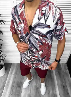 Camasa barbati PREMIUM maneca scurta cu imprimeu 13049 D4-1.3