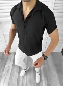 Camasa barbati slim fit neagra 10617 D4-4.3