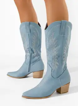 Cizme cowboy dama Liisa albastre