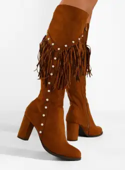 Cizme cu toc camel Proudly