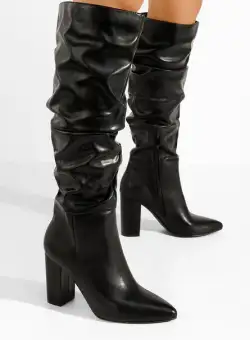 Cizme cu toc gros Marquee negre