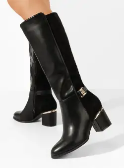 Cizme cu toc gros Serenity negre