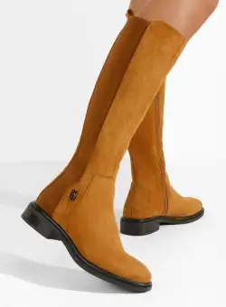 Cizme cu toc mic Ariana camel