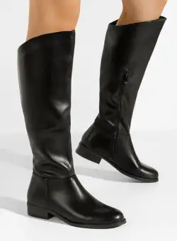 Cizme cu toc mic Erameia negre