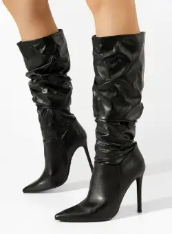 Cizme cu toc subtire Axendra negre