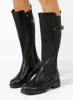 Cizme dama fara toc Mienna negre