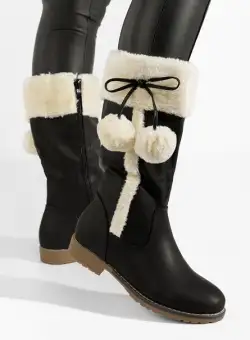 Cizme dama fara toc Seneta negre