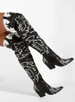 Cizme lungi damă negre Ventoris