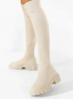 Cizme lungi dama Raena bej