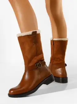 Cizme scurte dama camel Larnaca