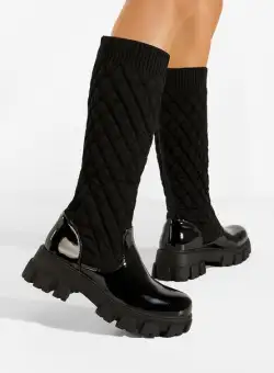 Cizme tip soseta negre Tudela