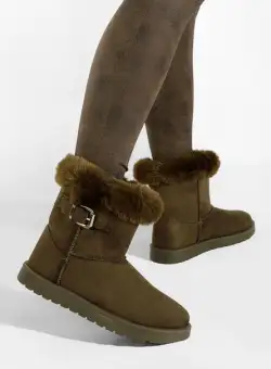 Cizme tip ugg verzi Cherina