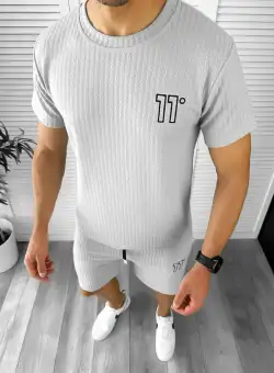 Compleu barbati tricou+pantaloni gri deschis 12612 108-5