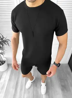 Compleu barbati tricou+pantaloni negru 12615 O3-3.1