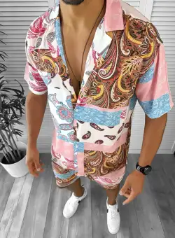 Compleu de vara camasa imprimeu + pantaloni 12745 O4-1.1