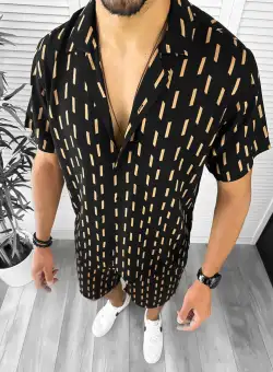 Compleu de vara camasa imprimeu + pantaloni 12839 D10-3