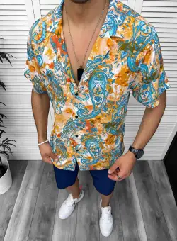 Compleu de vara camasa imprimeu + pantaloni 13076