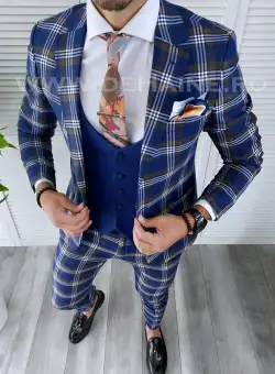Costum barbati slim fit + Vesta B4219 D3-2.2
