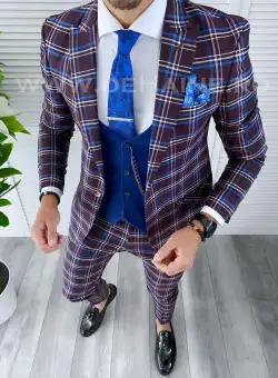 Costum barbati slim fit + Vesta B4220